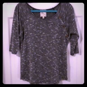 Gray and white sweater